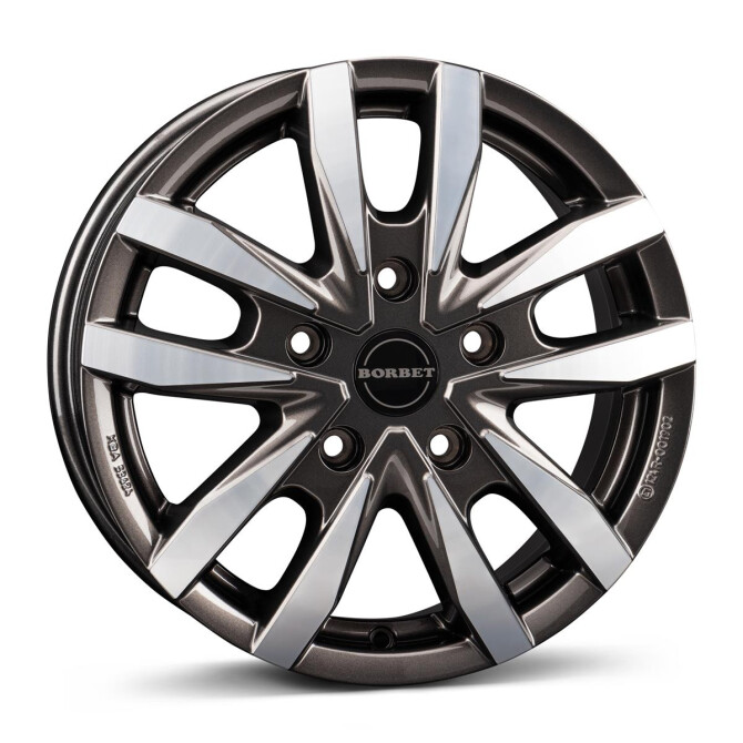 Borbet CW5 mistral anthracite glossy polished 6,5x16 5x120 ET60 CB65.1 R14 1260 kg